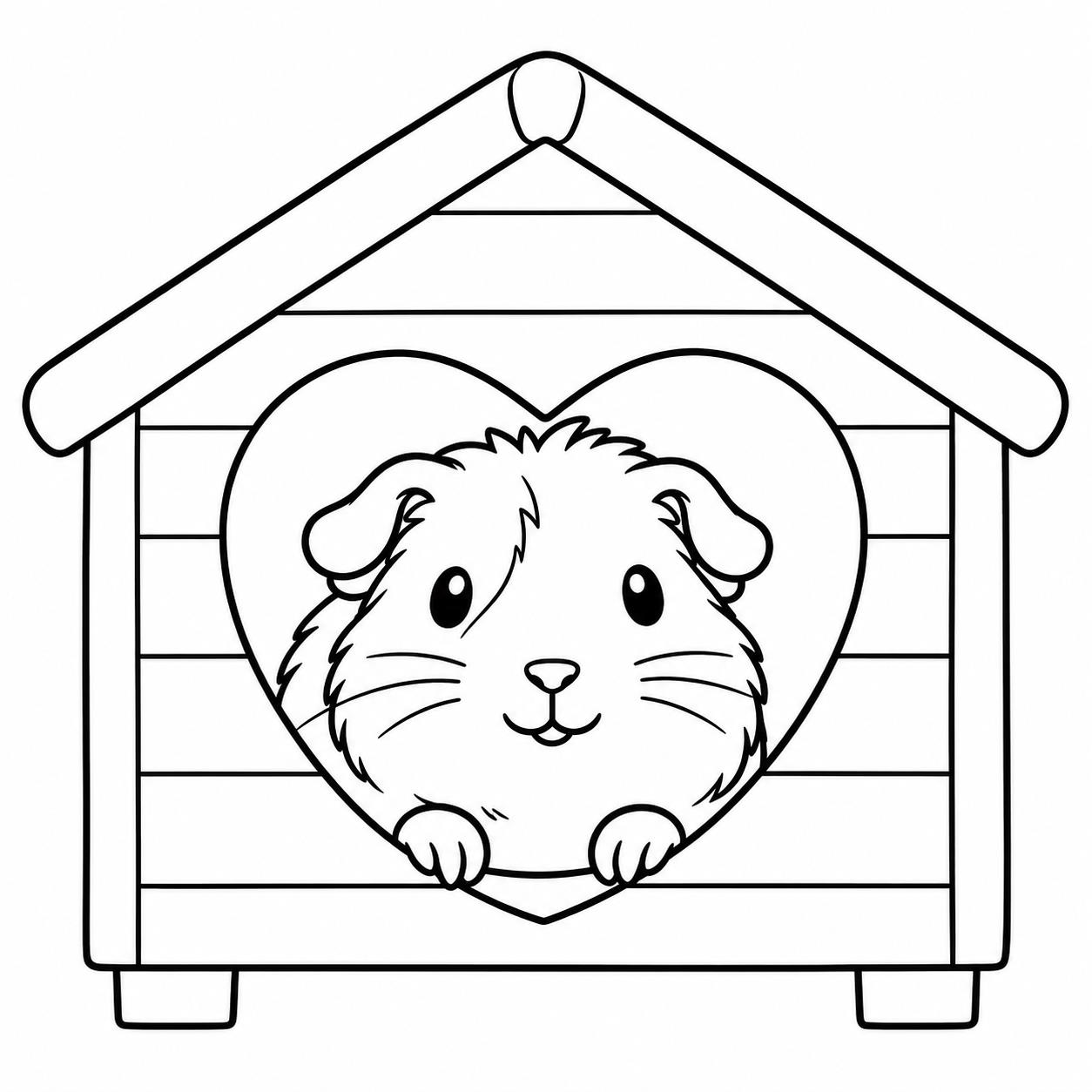 Meerschweinchen im haus ausmalbild zum Ausmalen