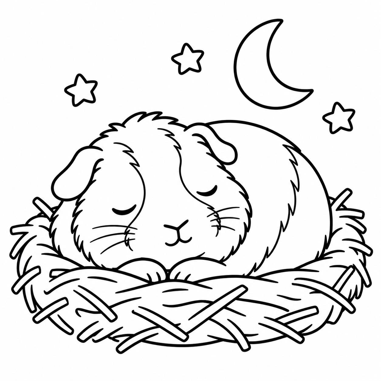 Schlafendes meerschweinchen ausmalbild zum Ausmalen