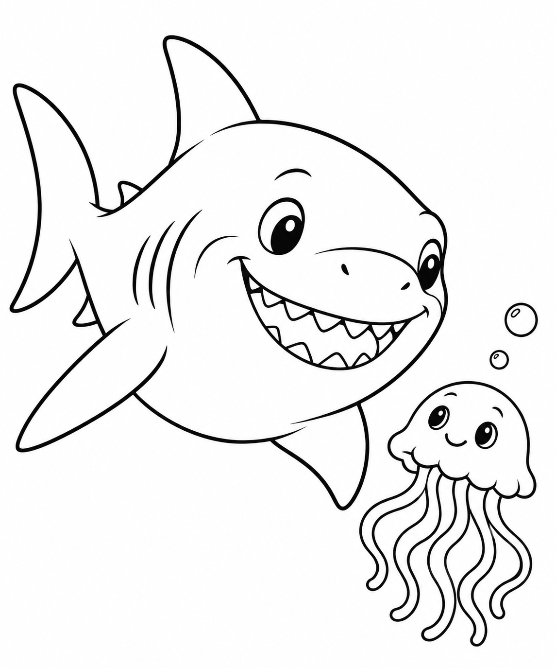 Megalodon und qualle ausmalbild zum Ausmalen