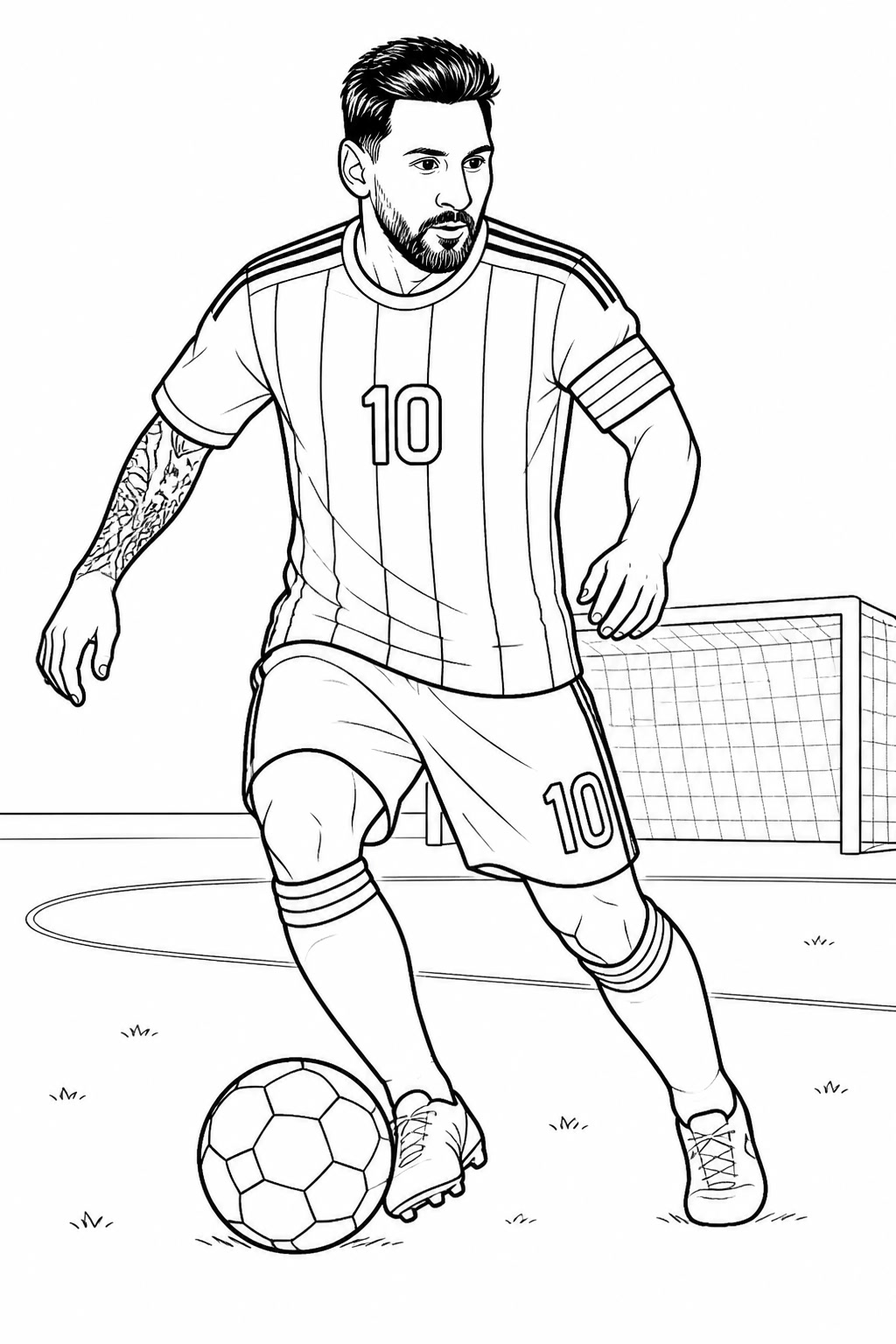 Messi spielt fuer argentinien ausmalbild zum Ausmalen