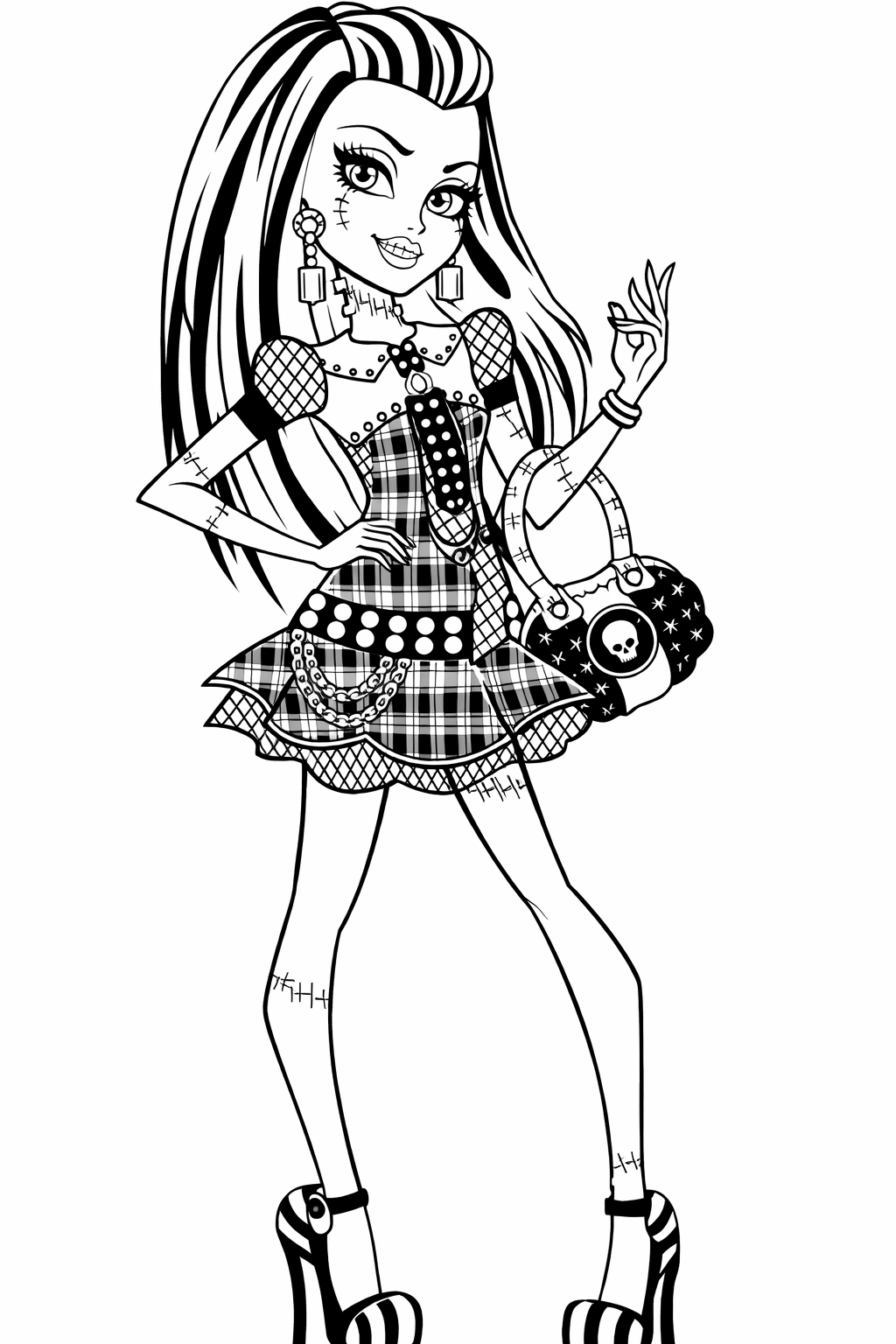 Monster high frankie stein ausmalbild zum Ausmalen