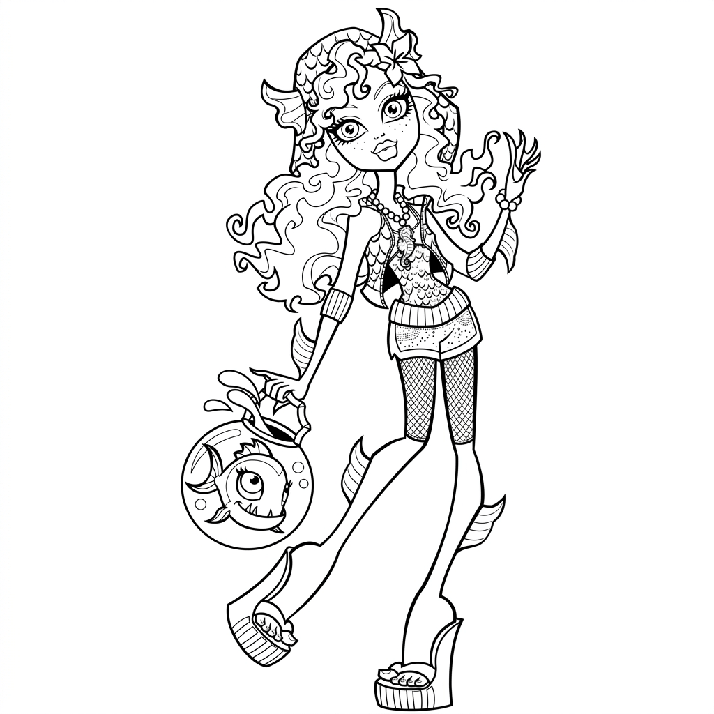 Monster high lagoona blue ausmalbild zum Ausmalen