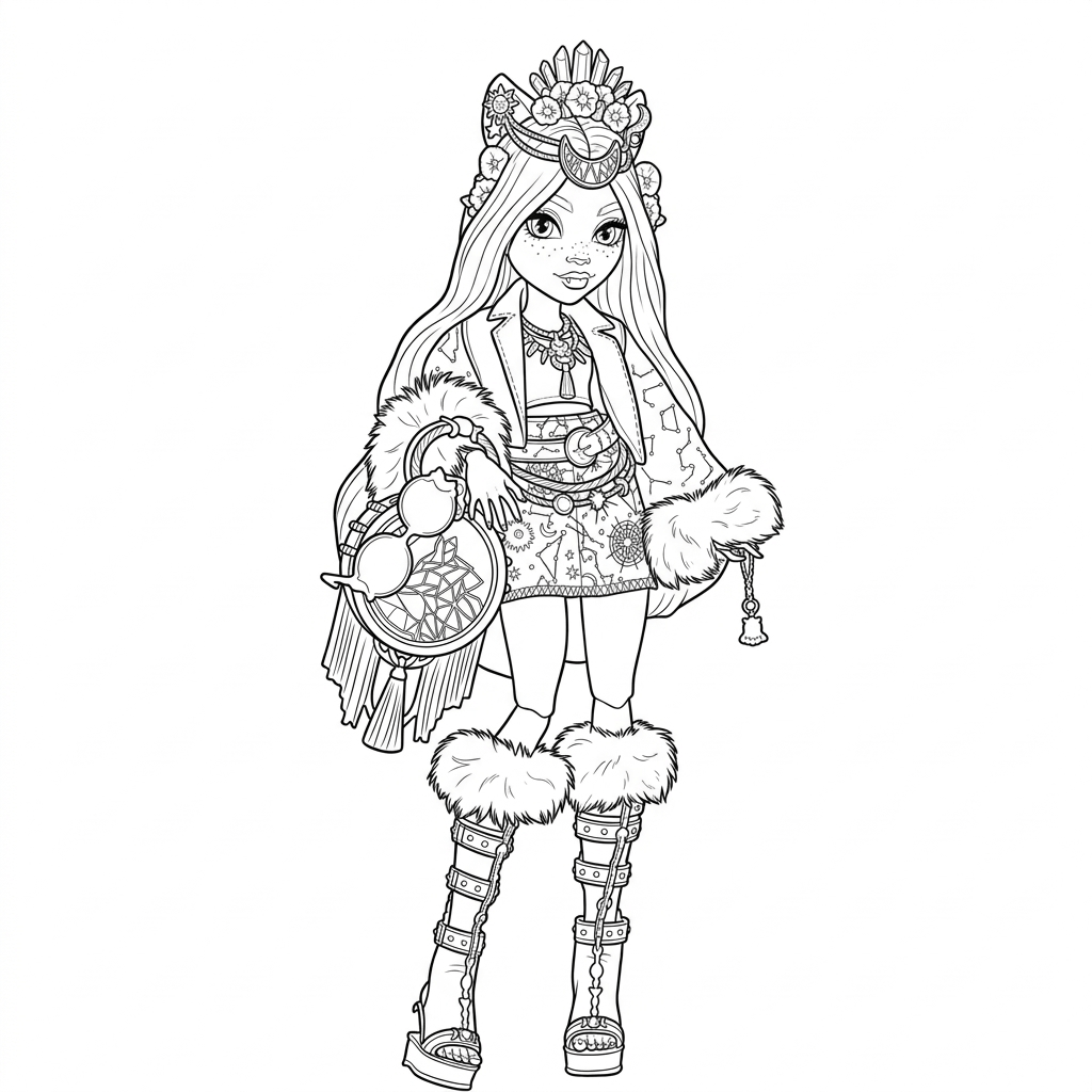 Monster high wolf charakter ausmalbild zum Ausmalen