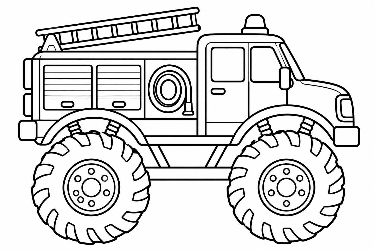 Monstertruck feuerwehr ausmalbild zum Ausmalen