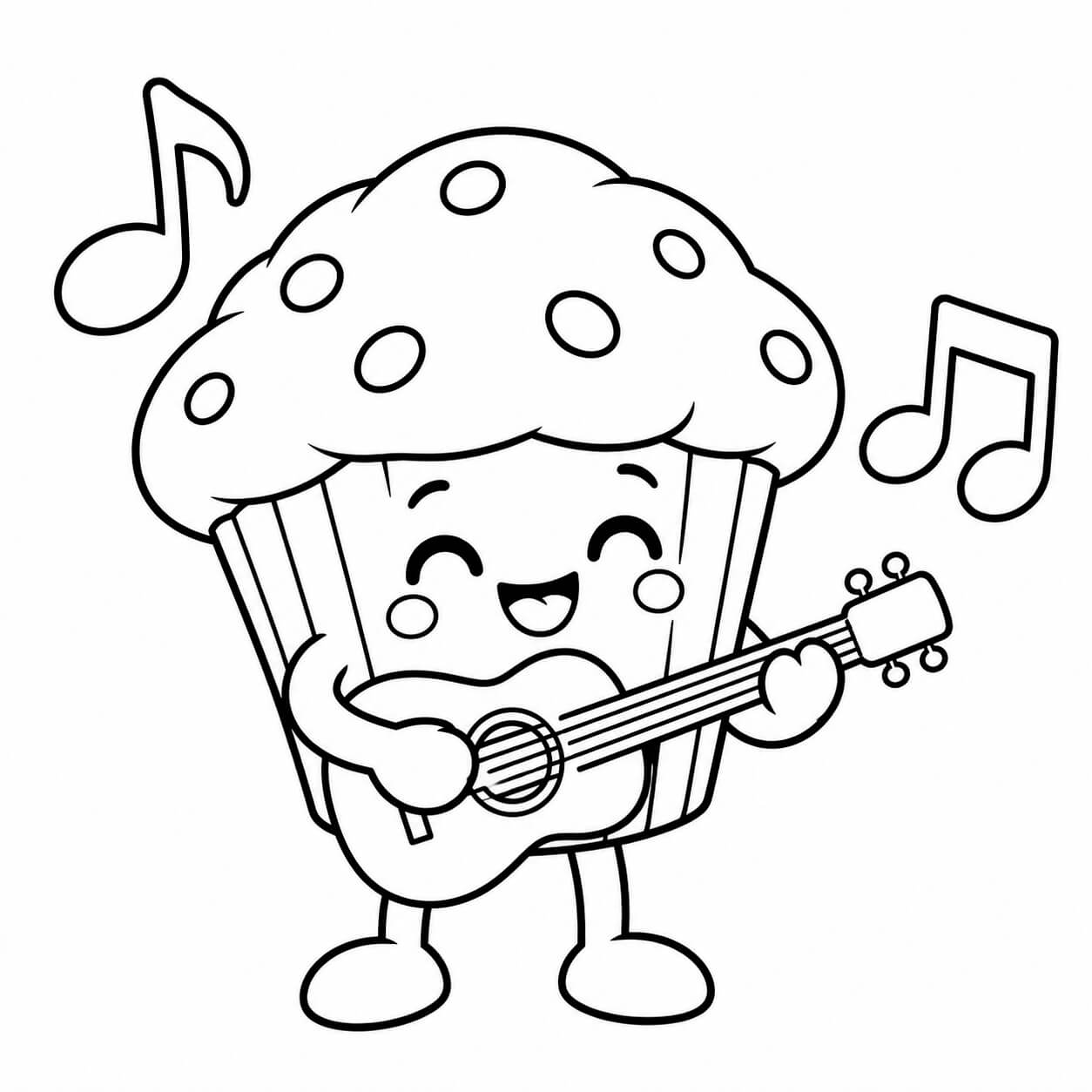 Muffin als musiker ausmalbild zum Ausmalen