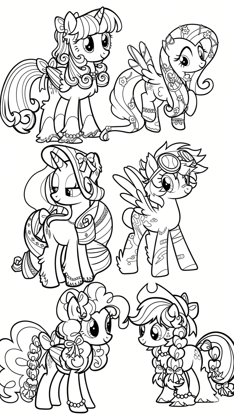 My little pony alle charaktere ausmalbild zum Ausmalen