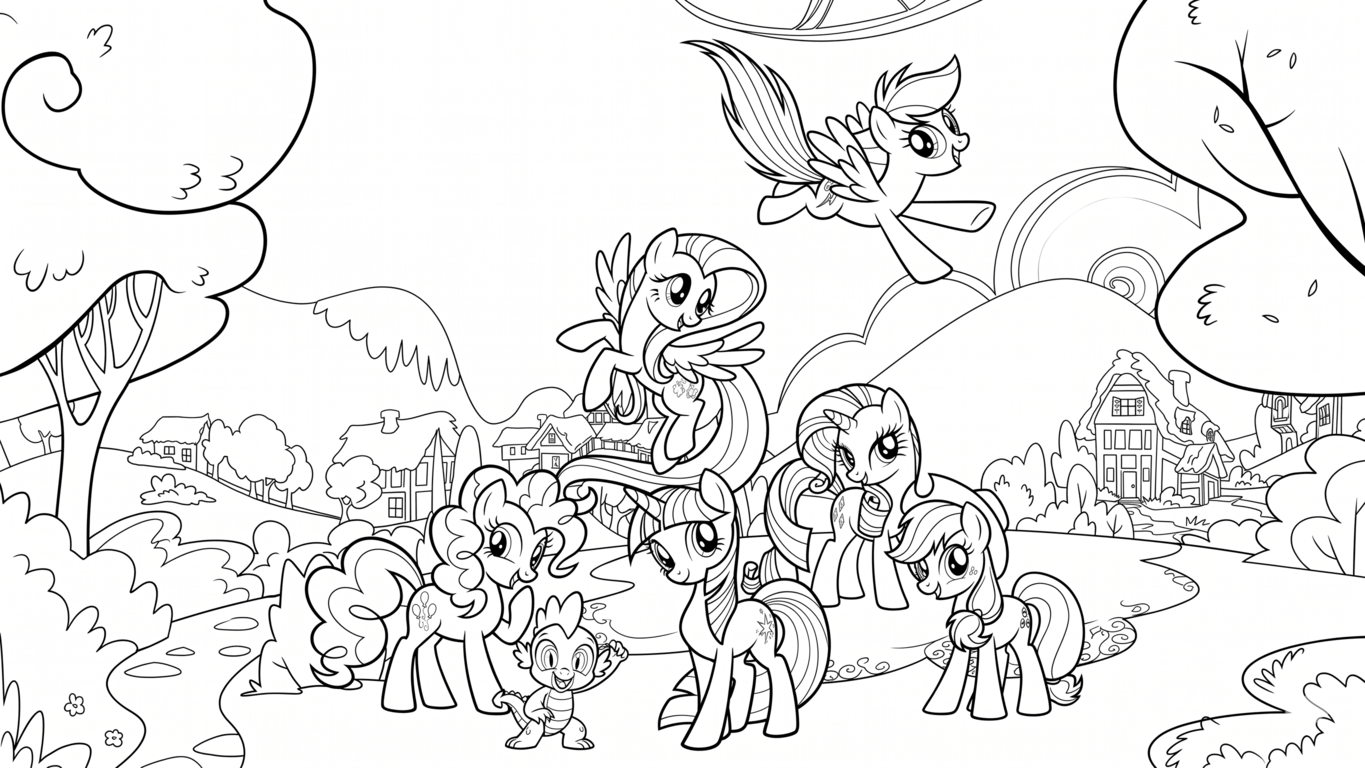 My little pony im garten ausmalbild zum Ausmalen