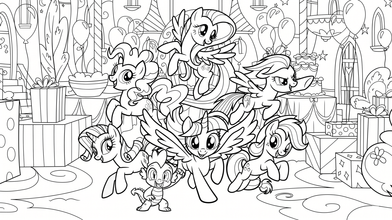 My little pony party ausmalbild zum Ausmalen