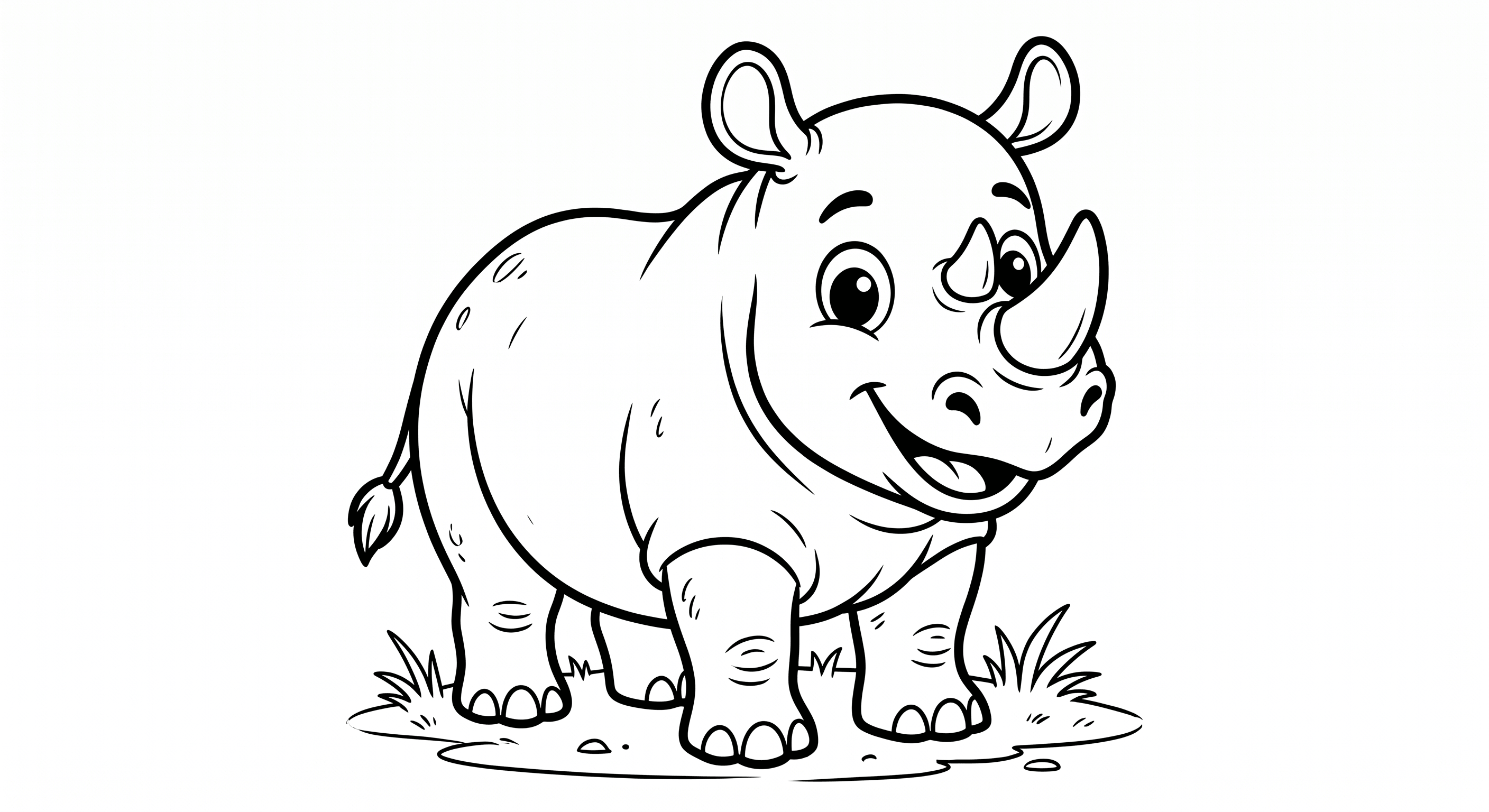 Nashorn cartoon ausmalbild zum Ausmalen