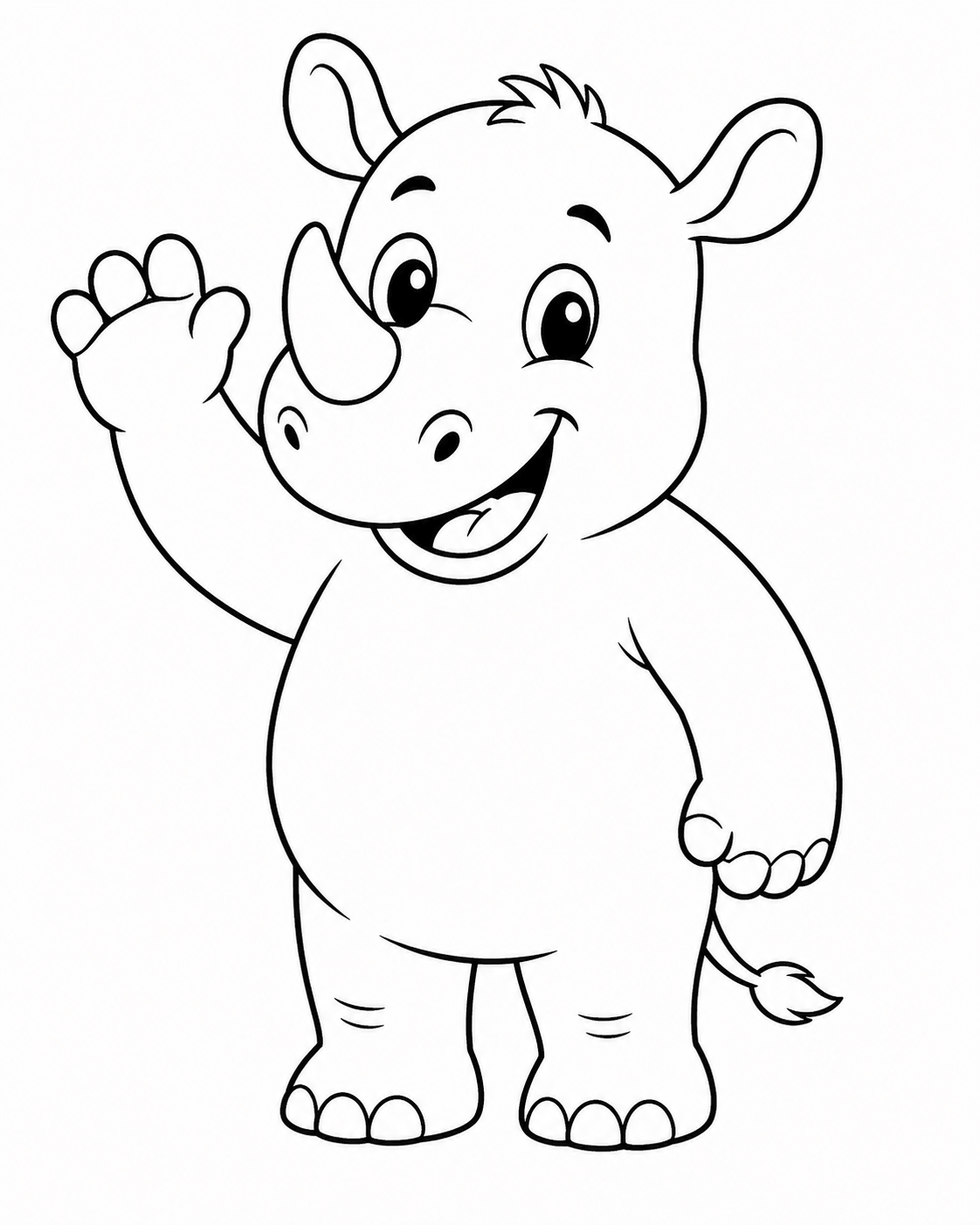 Nashorn fuer kinder ausmalbild zum Ausmalen