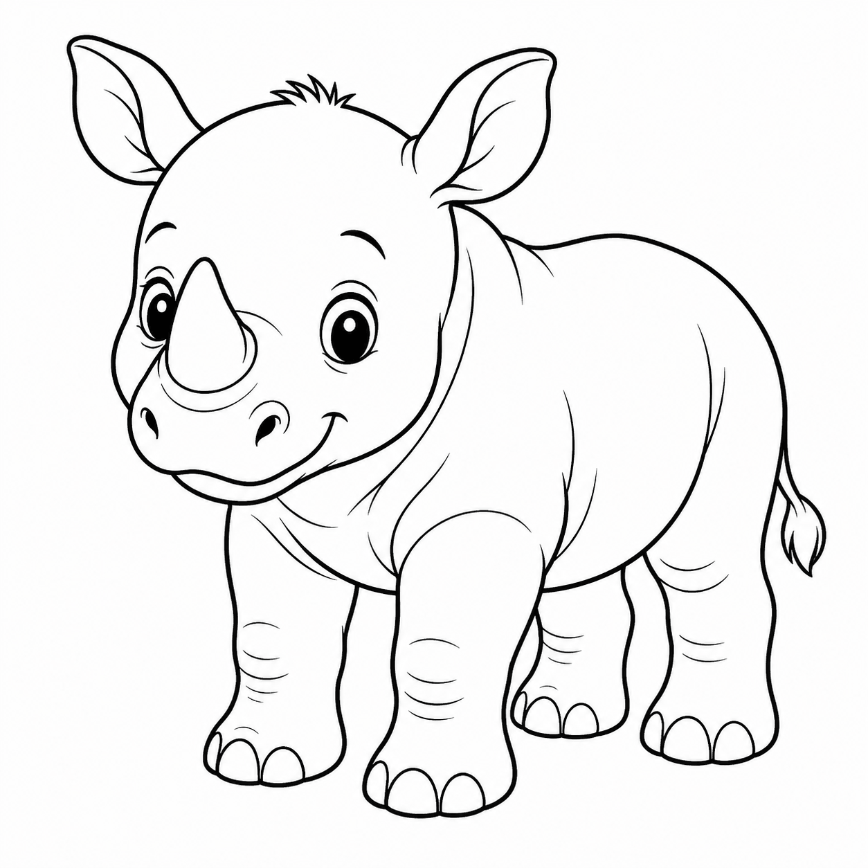 Nashornbaby ausmalbild zum Ausmalen