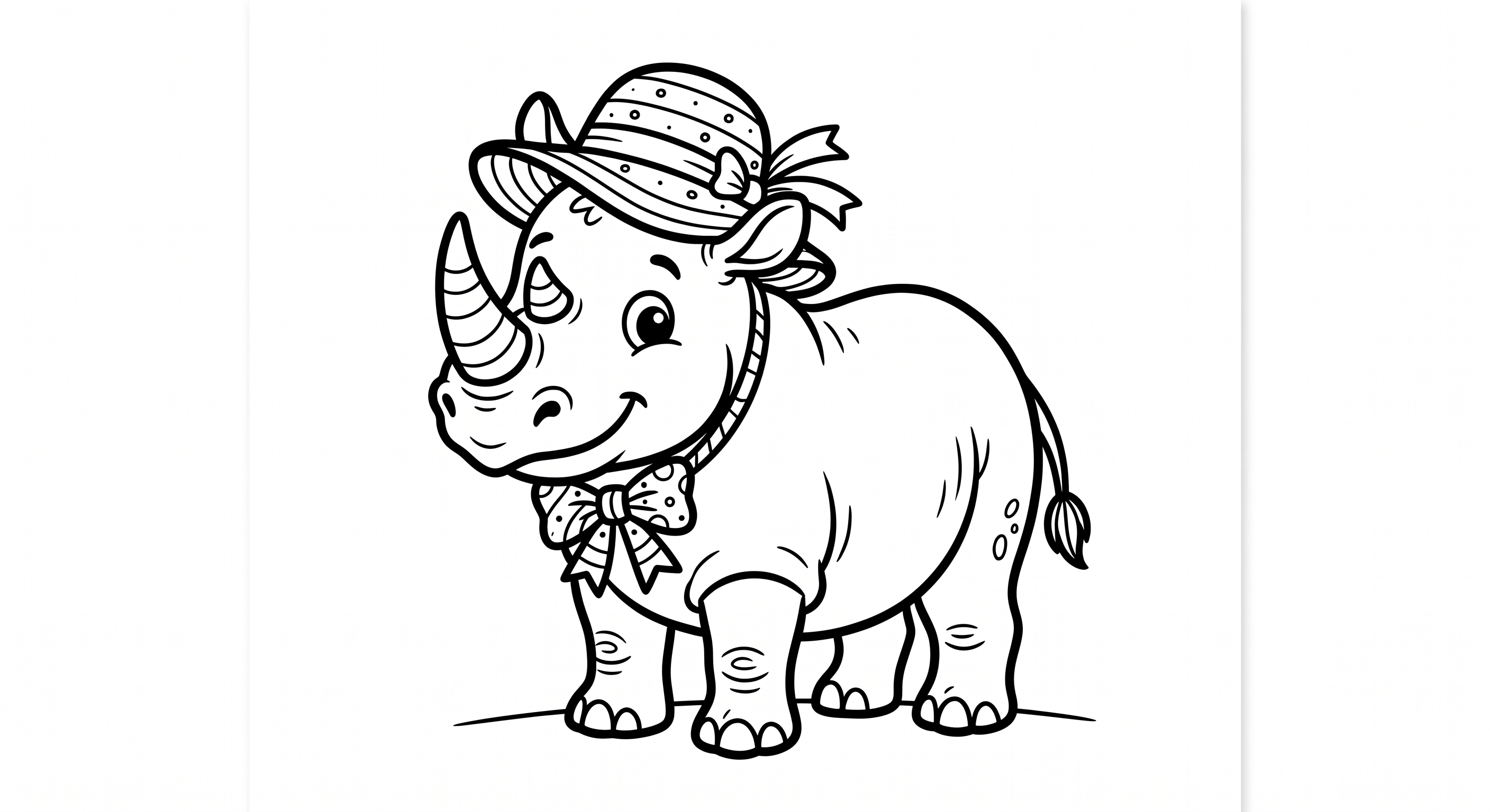 Niedliches nashorn ausmalbild zum Ausmalen