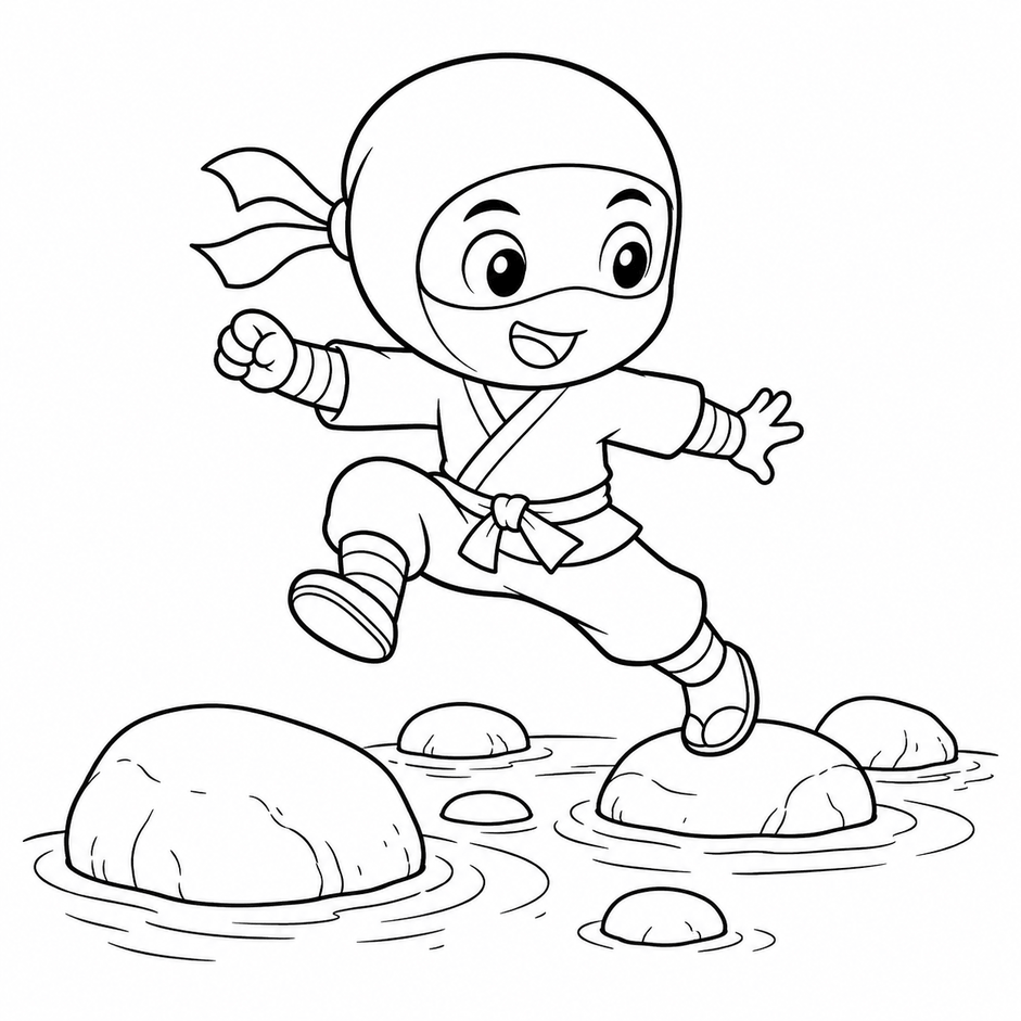 Ninja fuer kinder ausmalbild zum Ausmalen