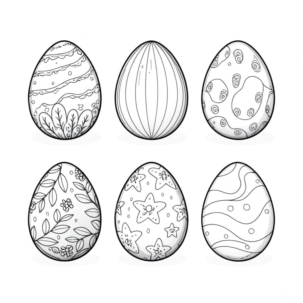 Mehrere ostereier ausmalbild zum Ausmalen