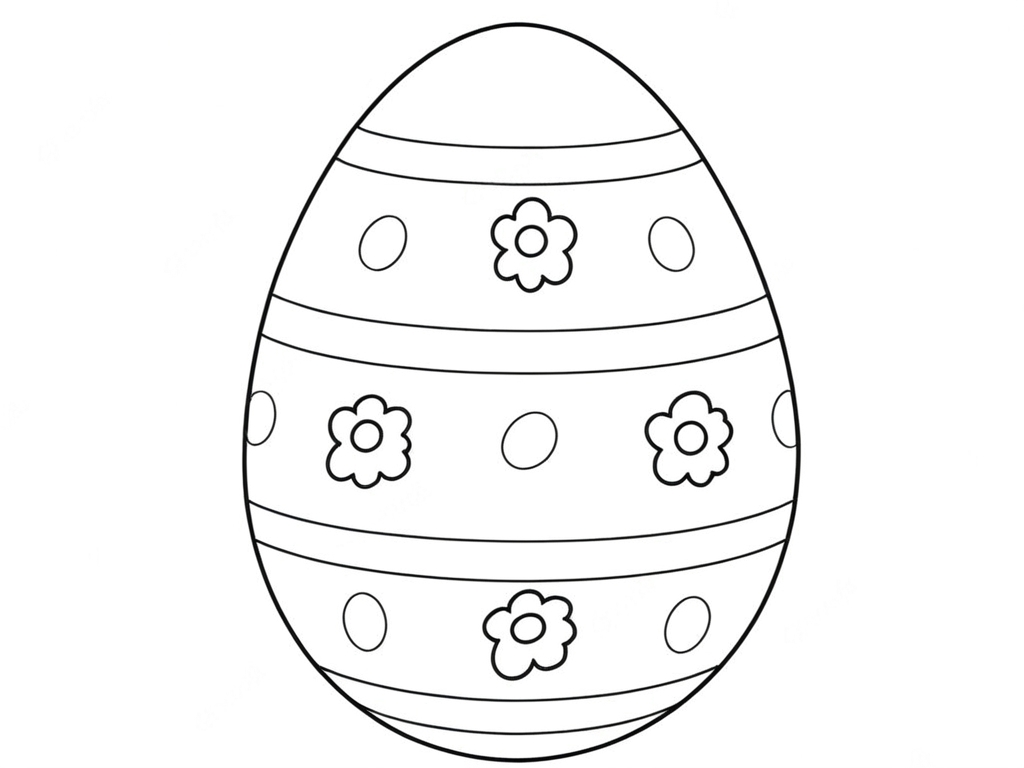 Osterei mit blumen ausmalbild zum Ausmalen