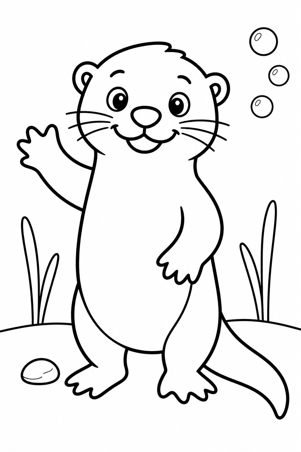 Einfacher otter ausmalbild zum Ausmalen