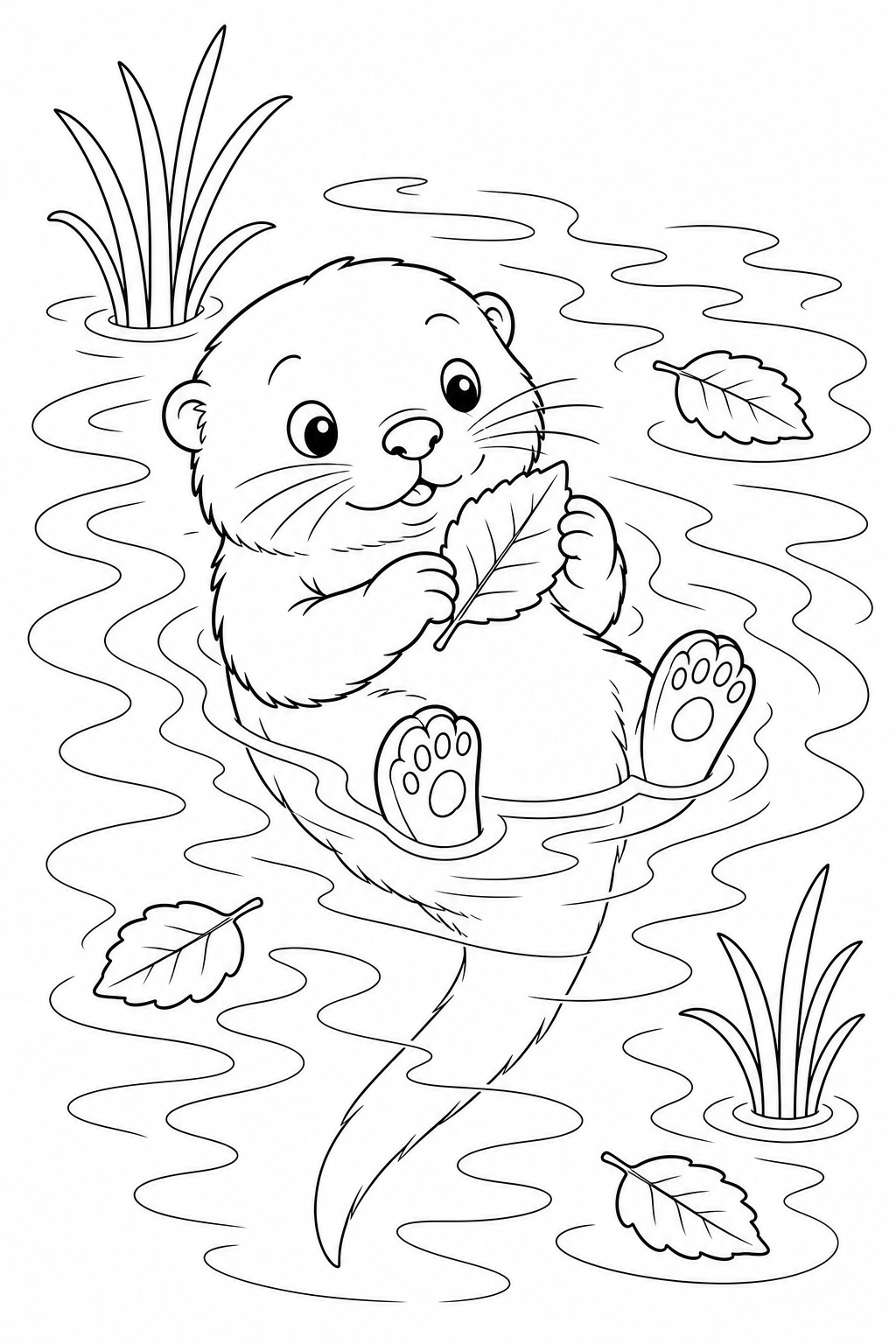 Otterbaby ausmalbild zum Ausmalen