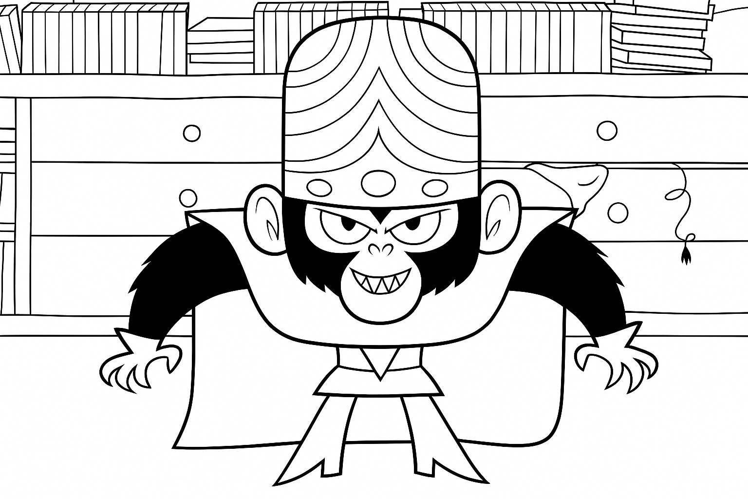 Mojo jojo ausmalbild zum Ausmalen