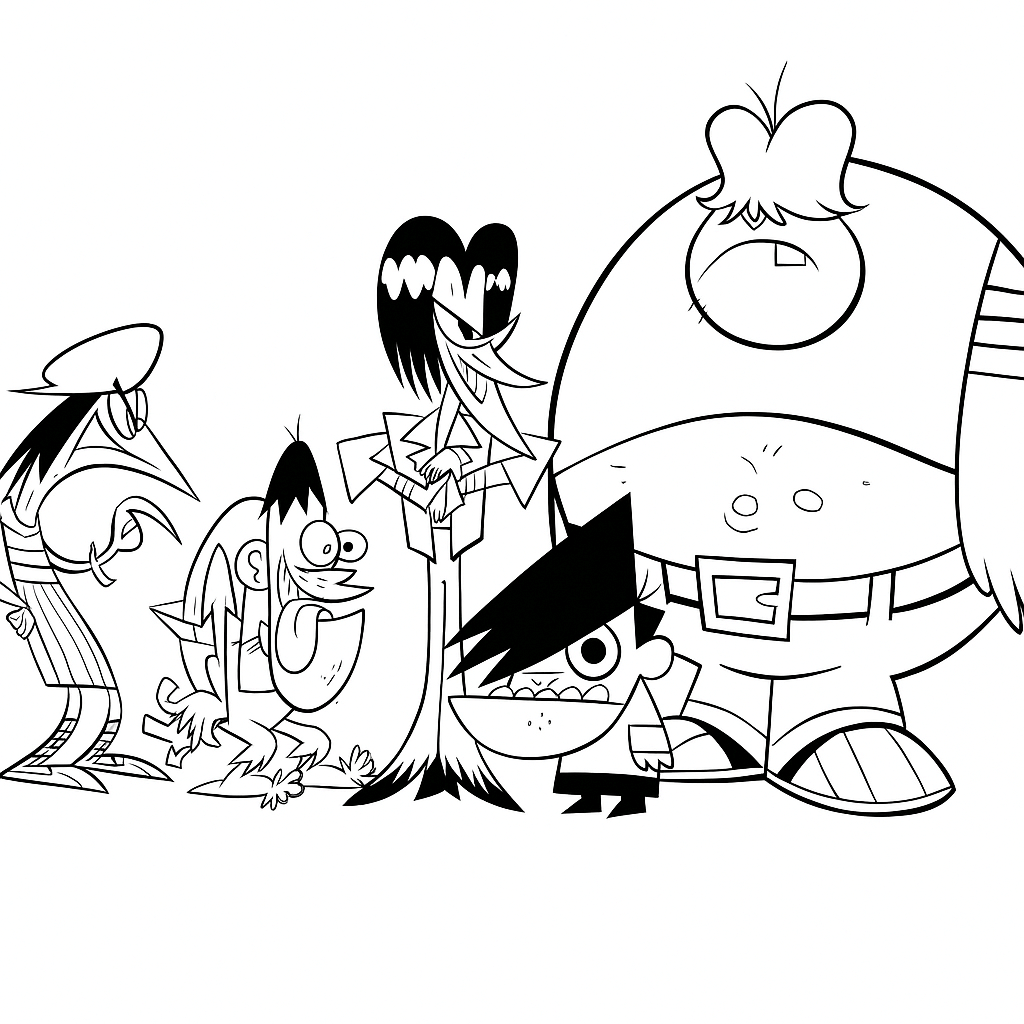 Powerpuff girls und boesewichte ausmalbild zum Ausmalen
