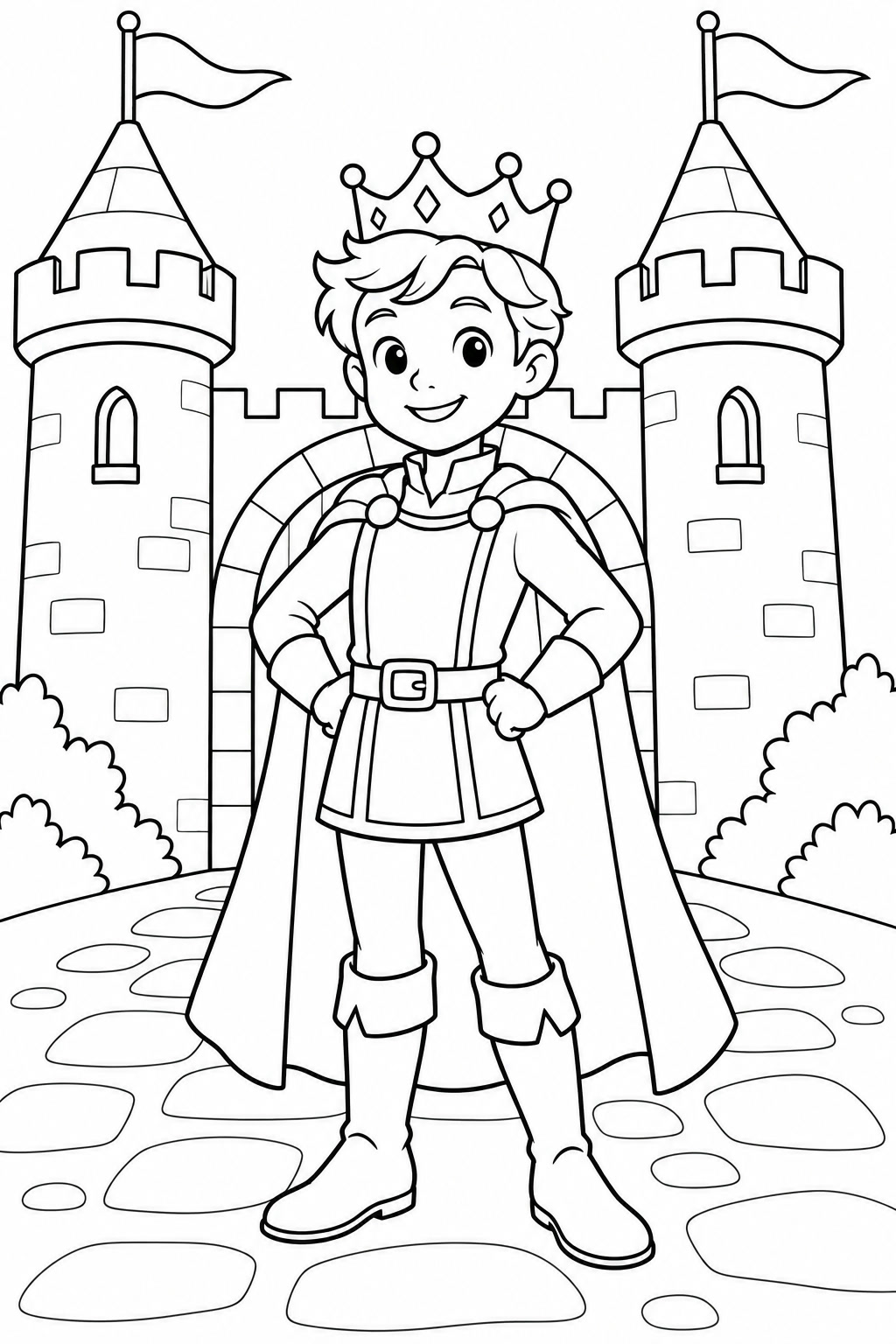 Prinz im schloss ausmalbild zum Ausmalen