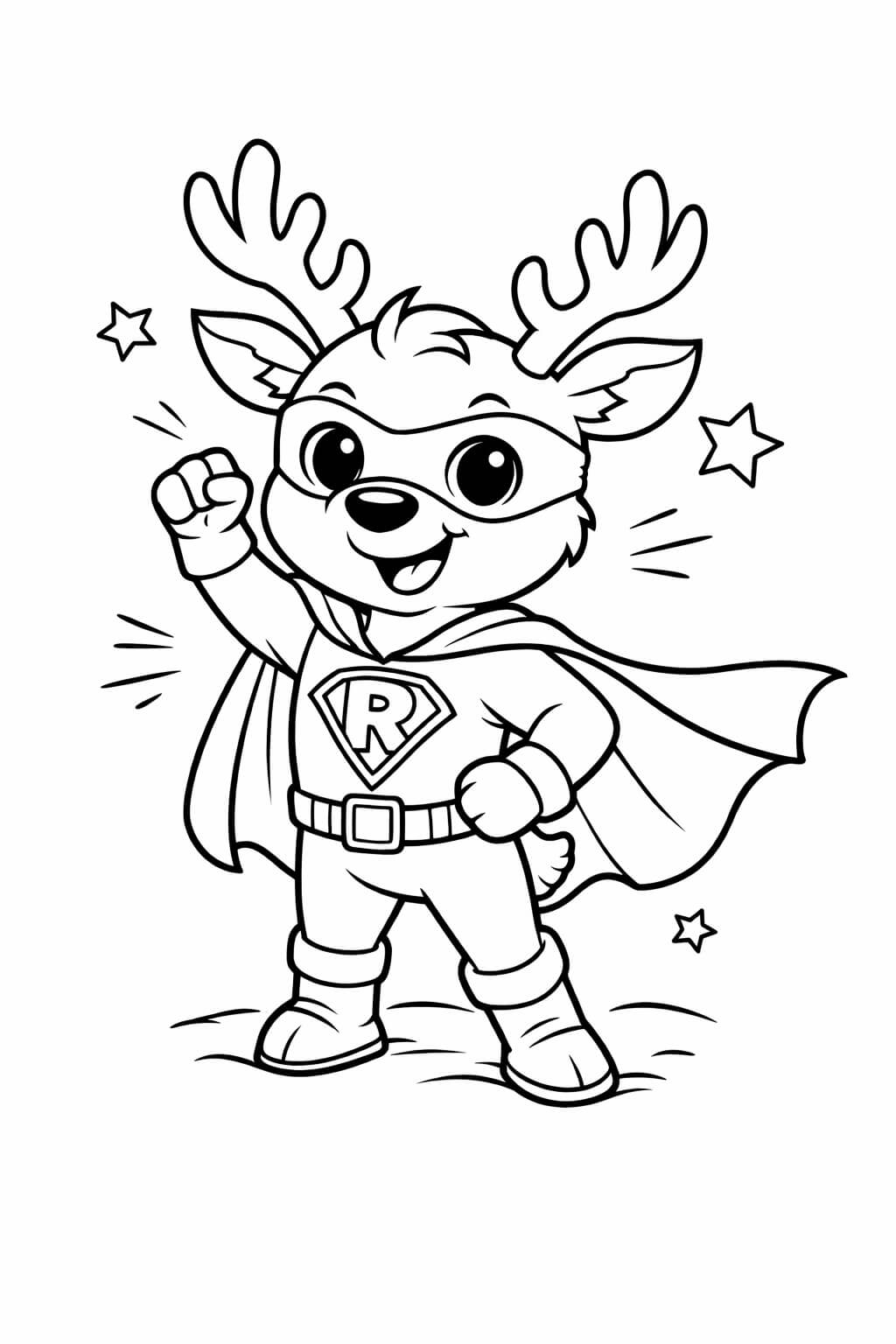 Superhelden rentier ausmalbild zum Ausmalen