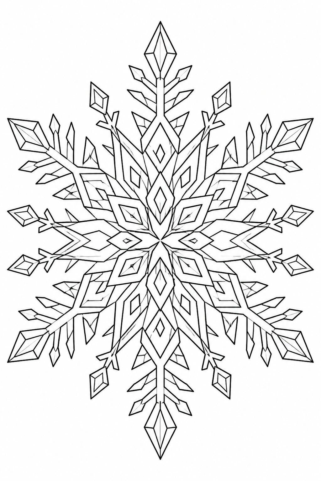 Schneeflocken mandala ausmalbild zum Ausmalen