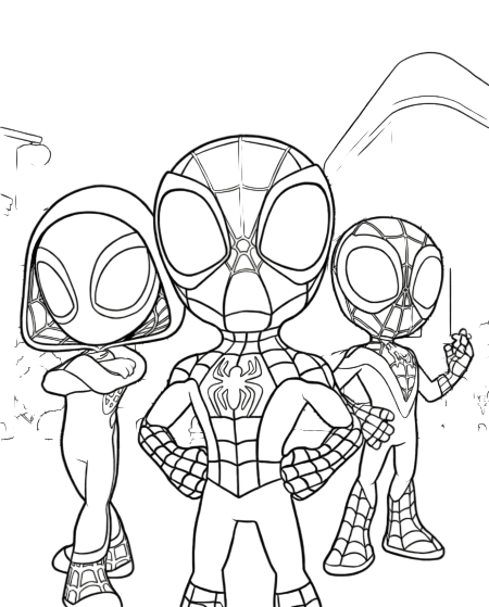 Spidey und freunde in der stadt ausmalbild zum Ausmalen