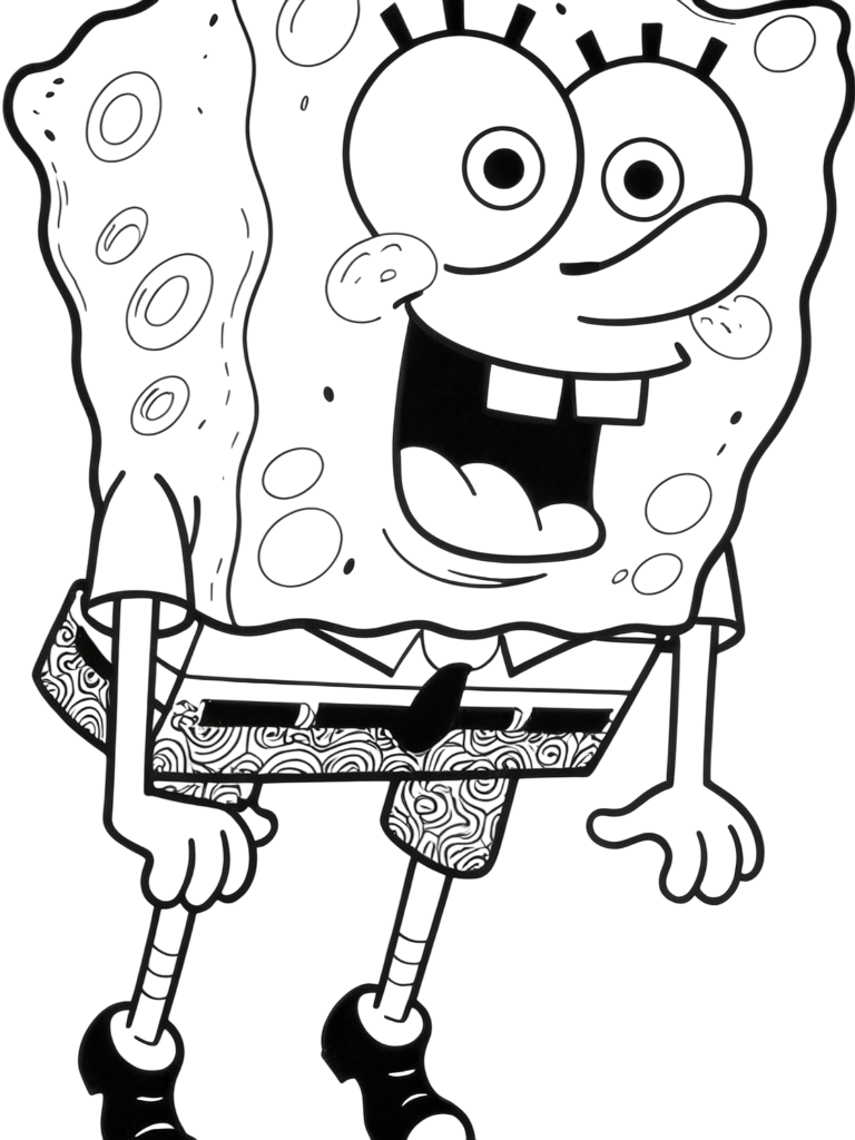 Spongebob gluecklich ausmalbild zum Ausmalen