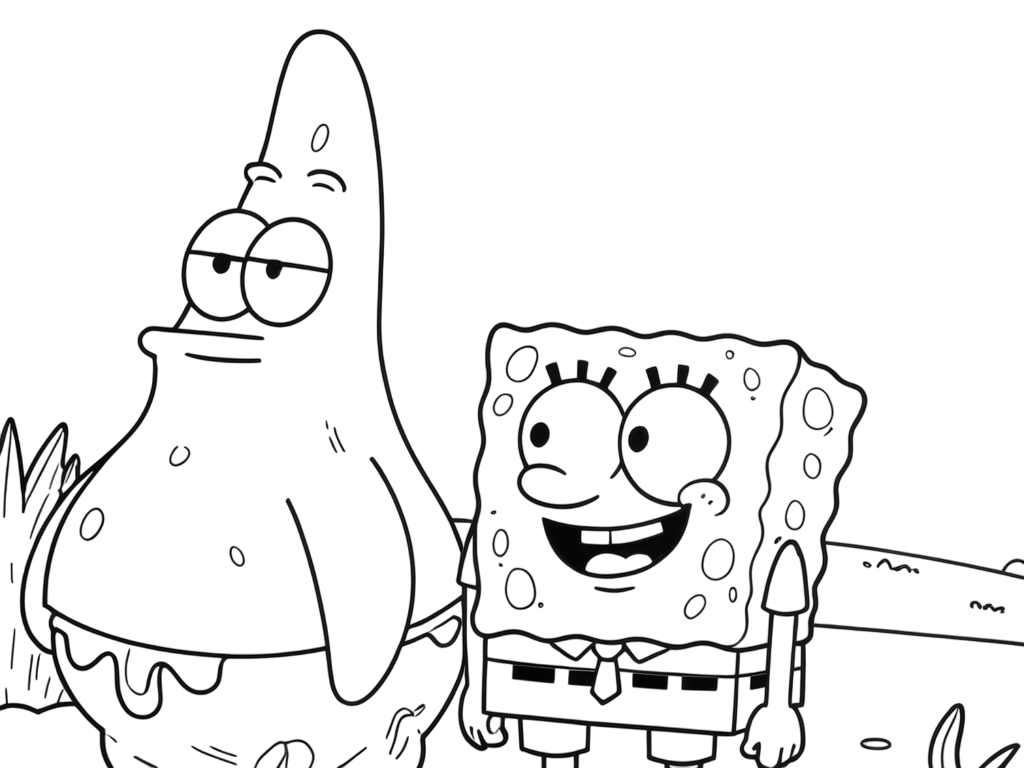 Spongebob mit seinem freund patrick ausmalbild zum Ausmalen