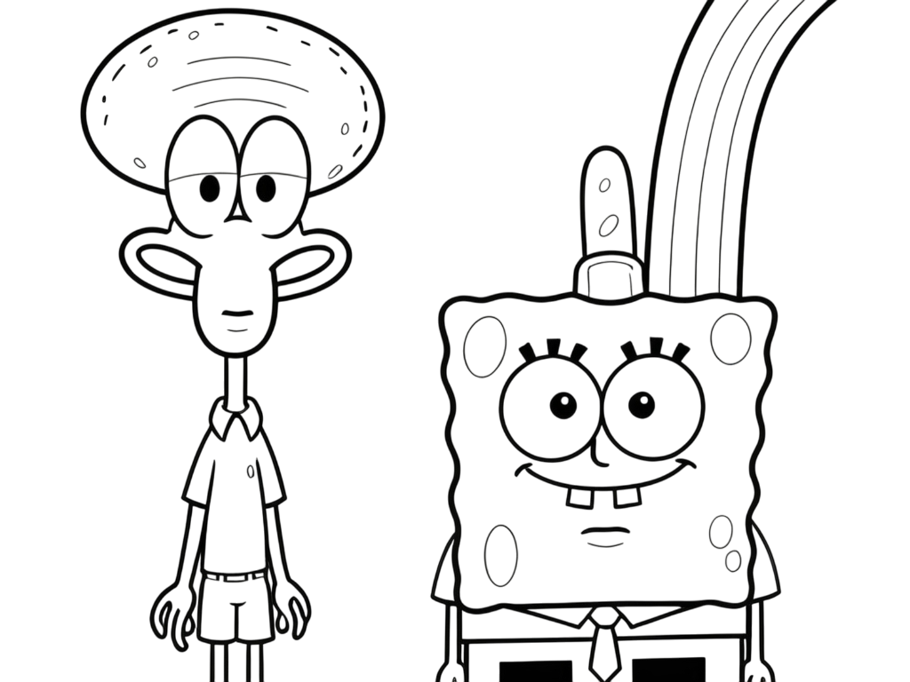 Spongebob und thaddaeus ausmalbild zum Ausmalen