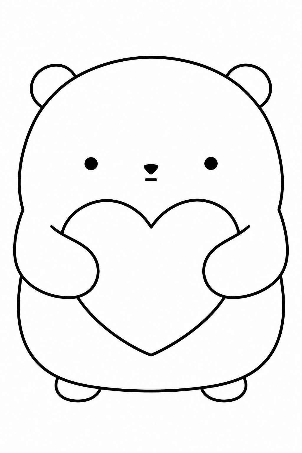 Teddybaer mit herz ausmalbild zum Ausmalen