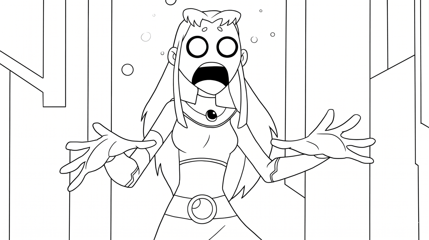 Starfire teen titans ausmalbild zum Ausmalen