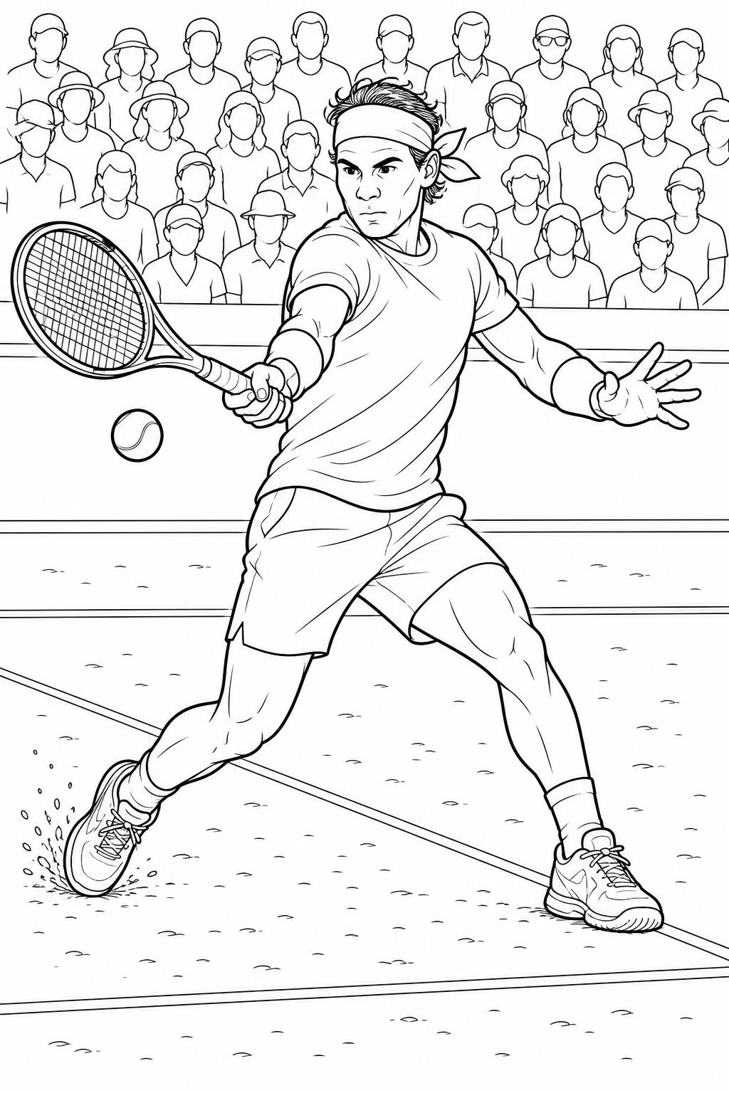 Rafael nadal tennis ausmalbild zum Ausmalen
