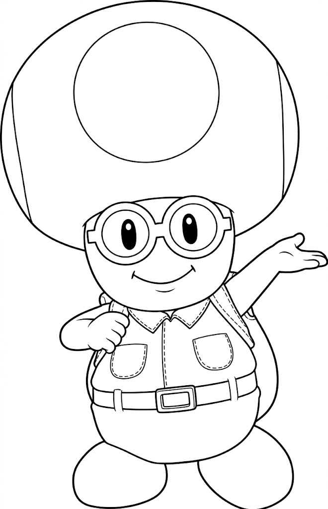 Toad mit brille ausmalbild zum Ausmalen
