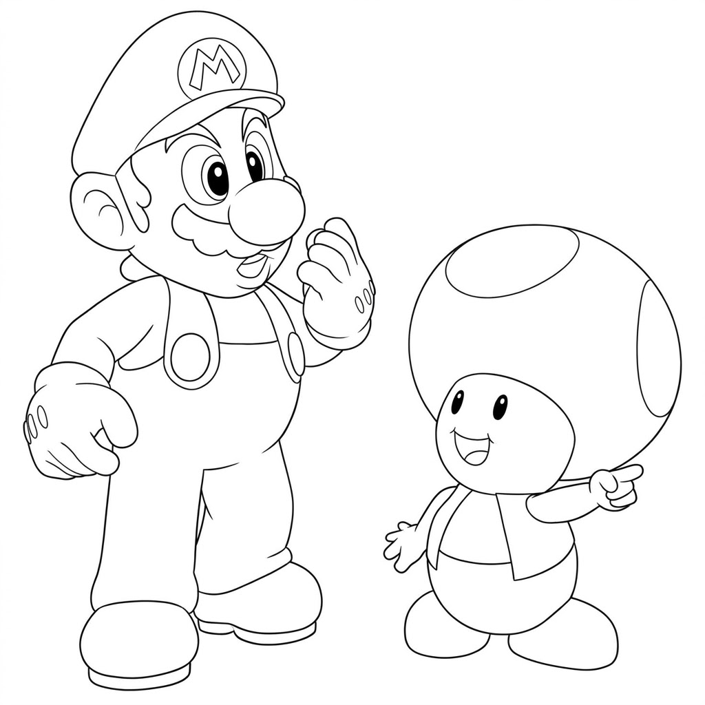 Toad und mario ausmalbild zum Ausmalen