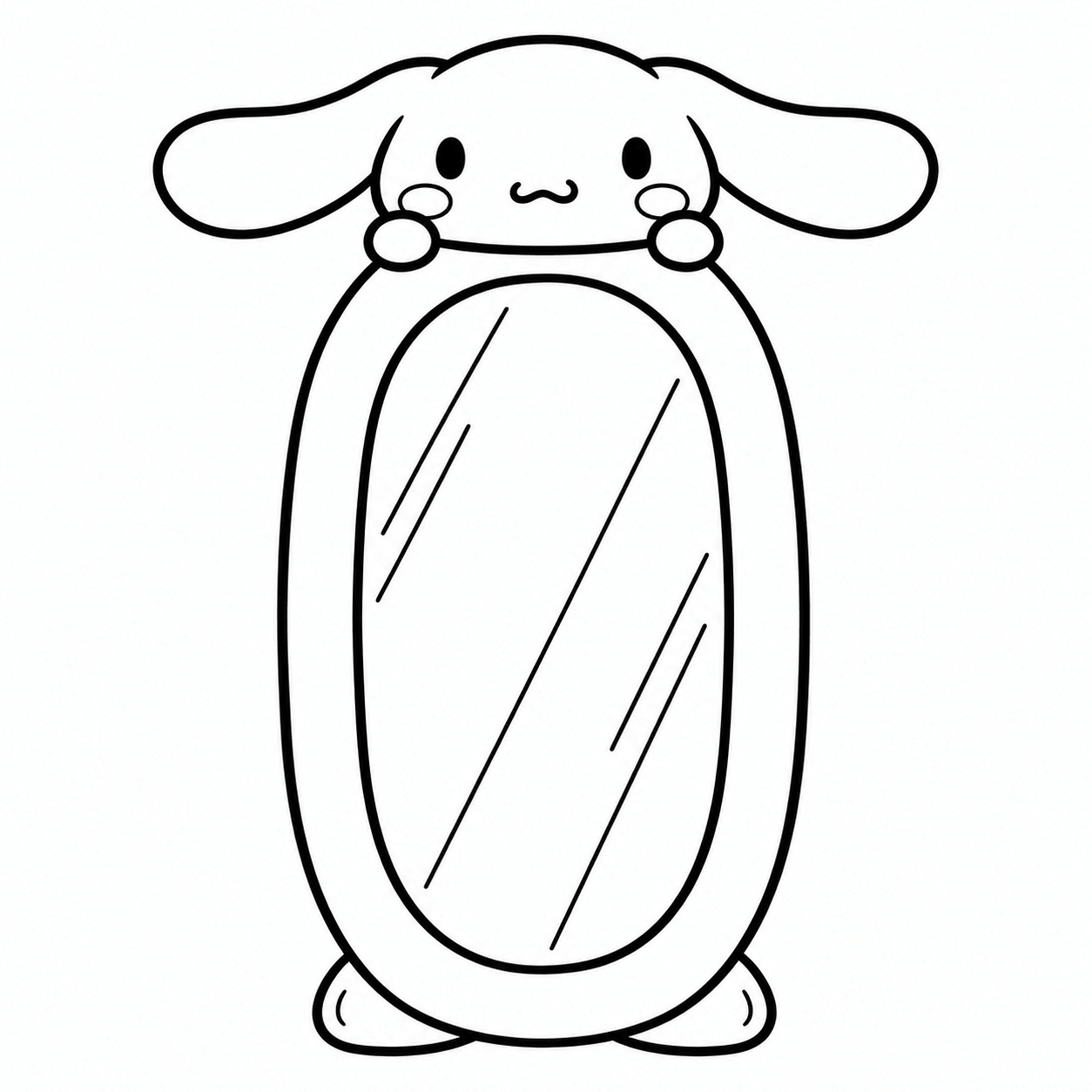 Toca boca cinnamoroll spiegel ausmalbild zum Ausmalen