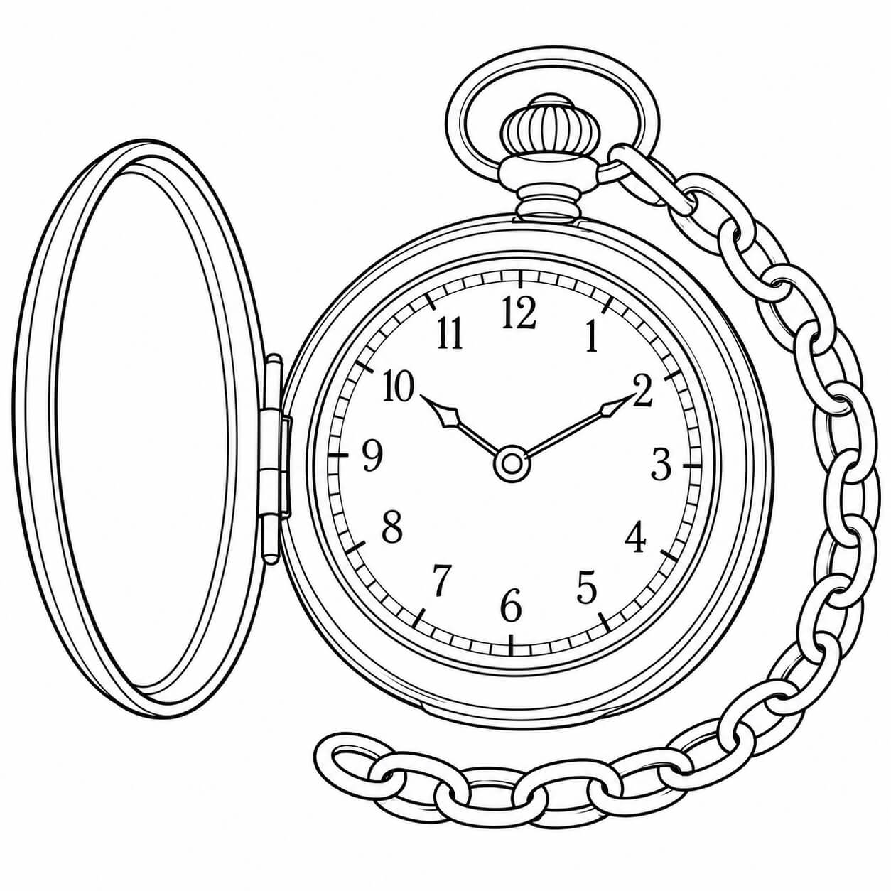 Antike taschenuhr ausmalbild zum Ausmalen