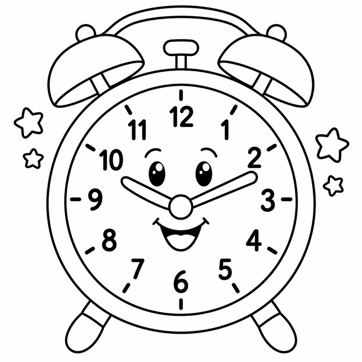Einfache uhr ausmalbild zum Ausmalen