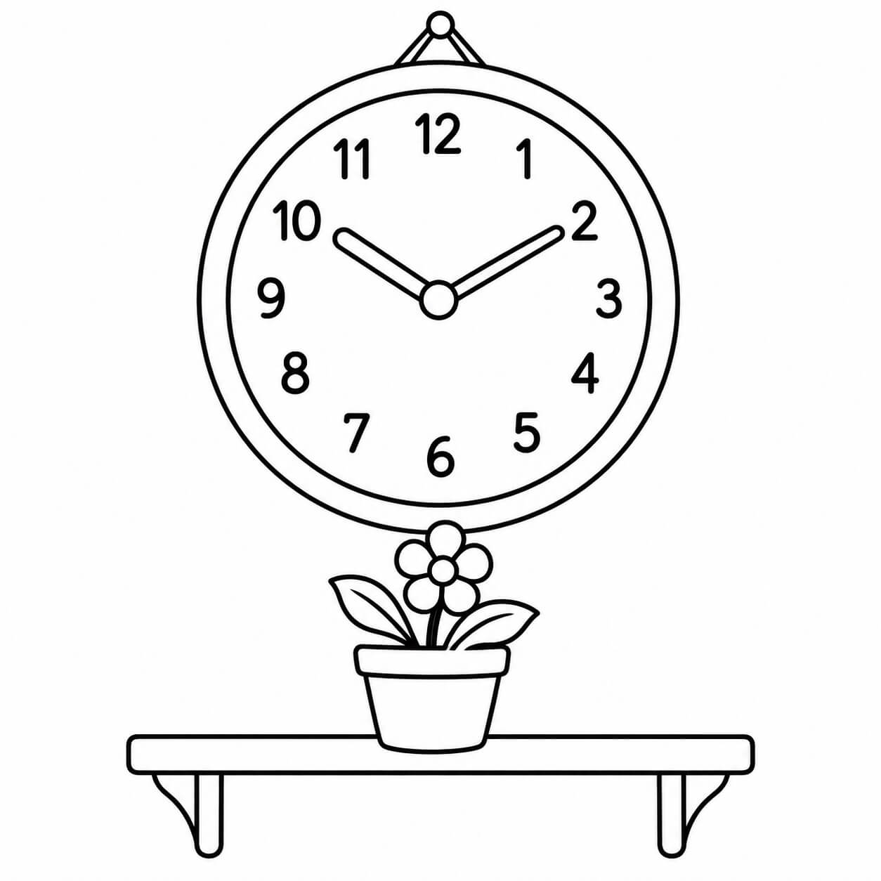 Wanduhr ausmalbild zum Ausmalen