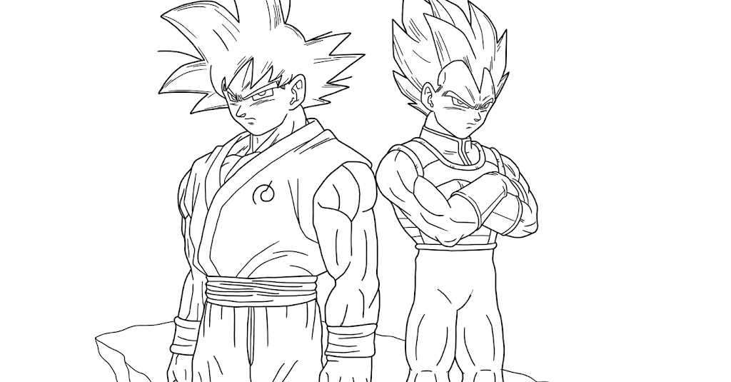Vegeta und goku ausmalbild zum Ausmalen