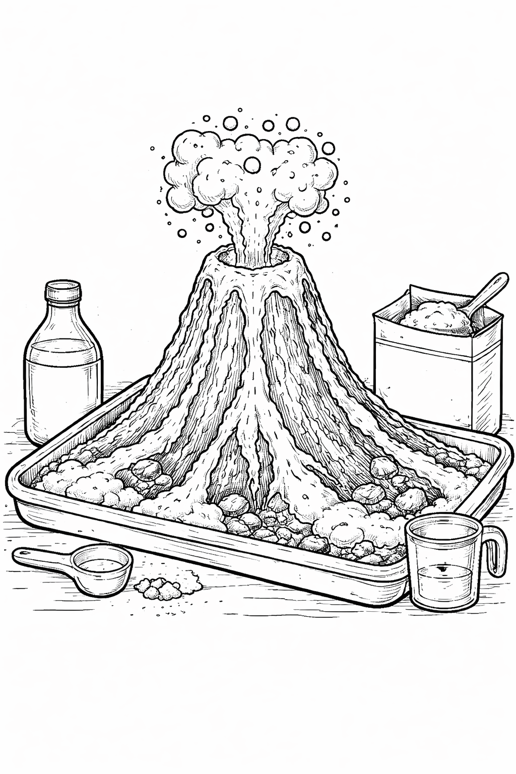 Hausgemachter vulkan ausmalbild zum Ausmalen
