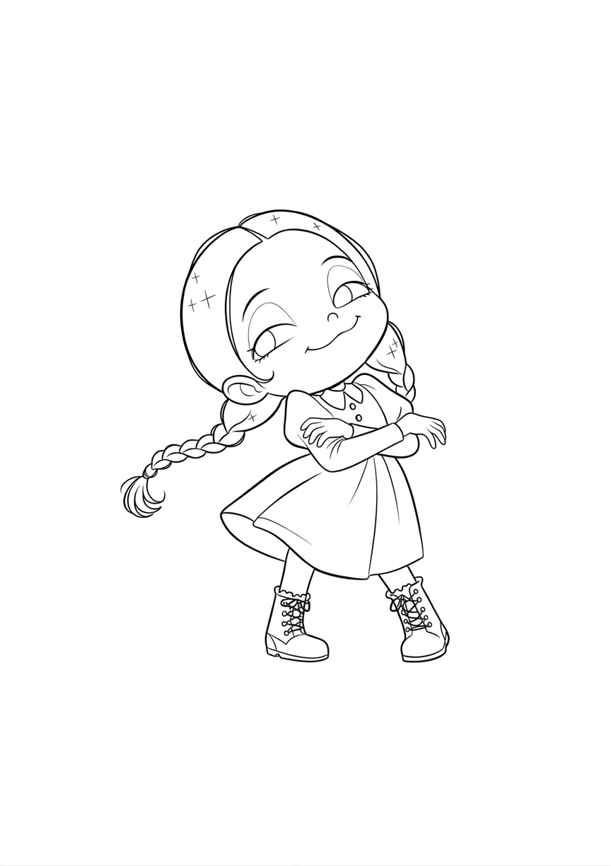 Wednesday cartoon ausmalbild zum Ausmalen