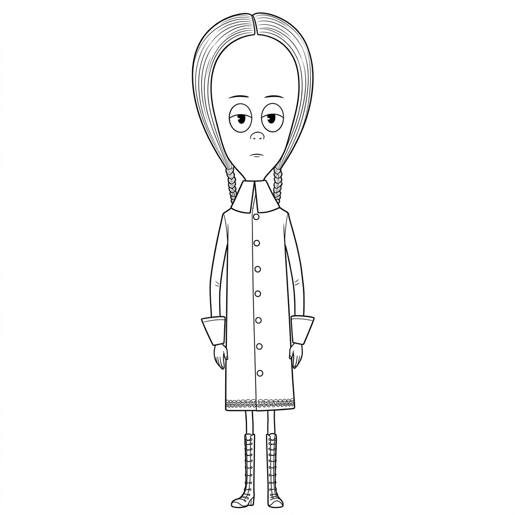 Wednesday gezeichnet ausmalbild zum Ausmalen