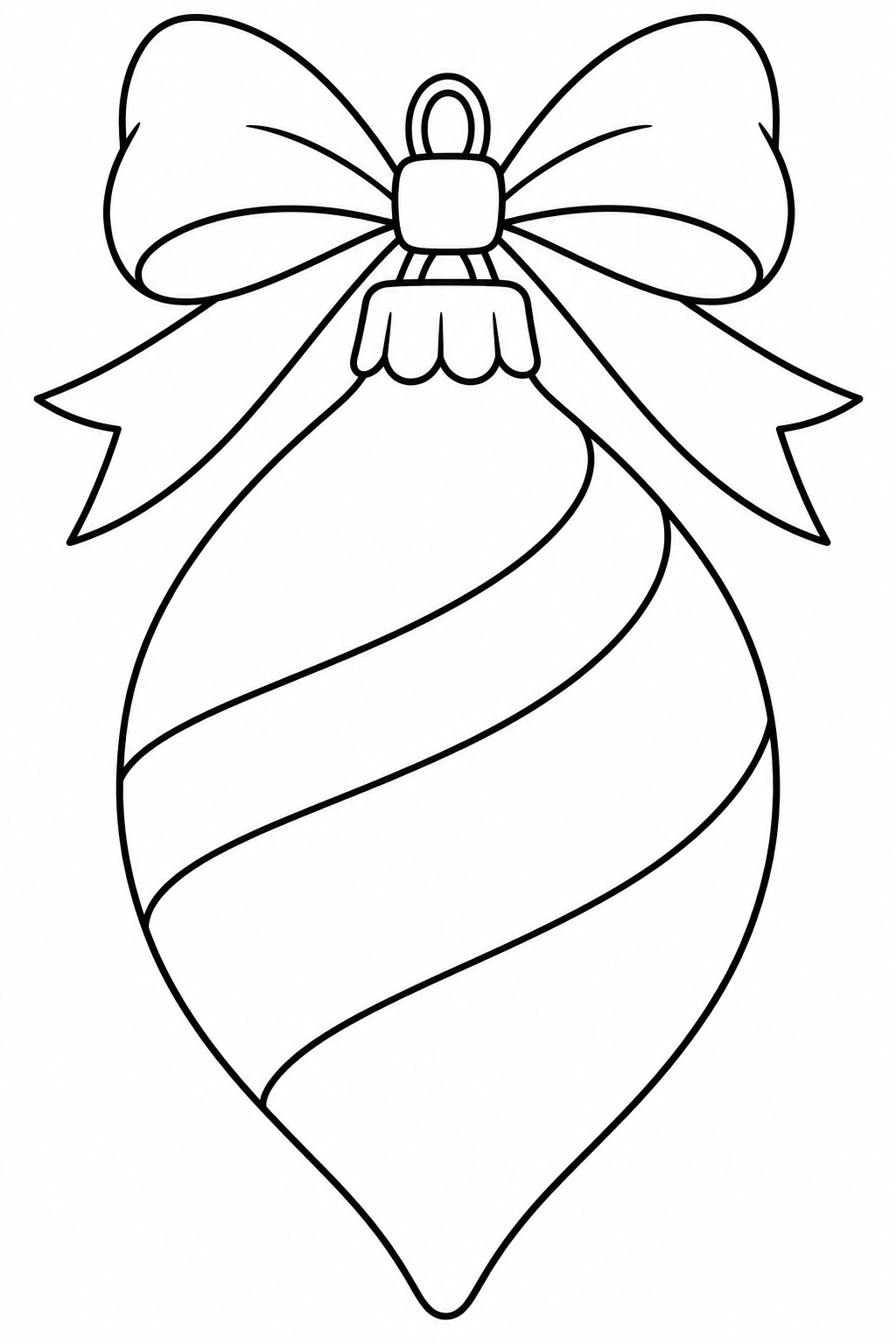 Weihnachtskugel mit schleife ausmalbild zum Ausmalen