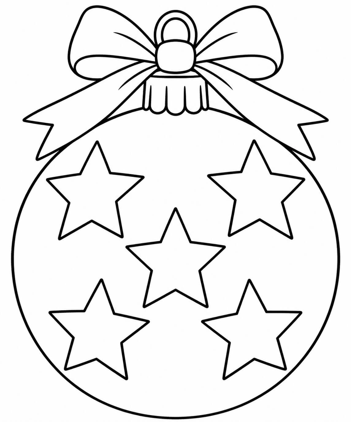 Weihnachtskugel mit sternen ausmalbild zum Ausmalen