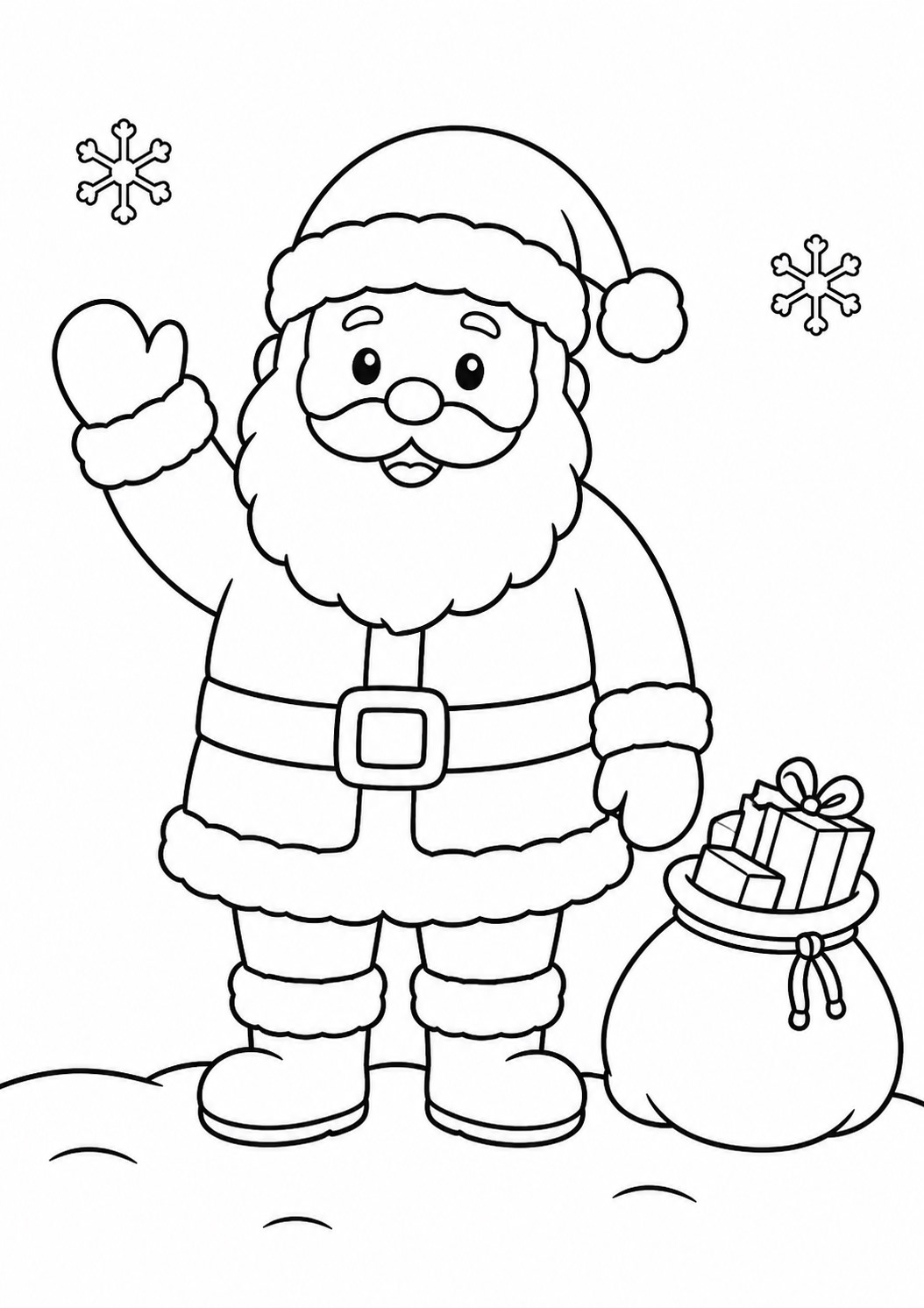 Weihnachtsmann ausmalbild zum Ausmalen