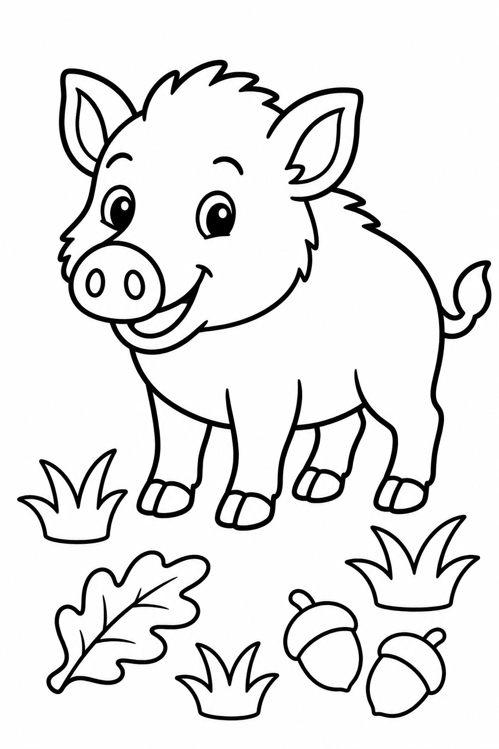 Einfaches wildschwein ausmalbild zum Ausmalen