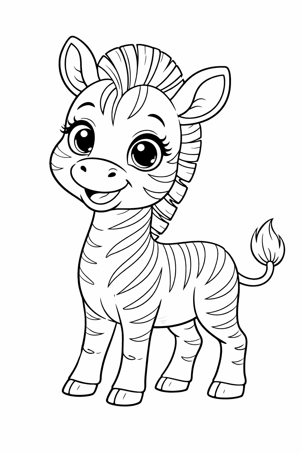 Cartoon zebra ausmalbild zum Ausmalen