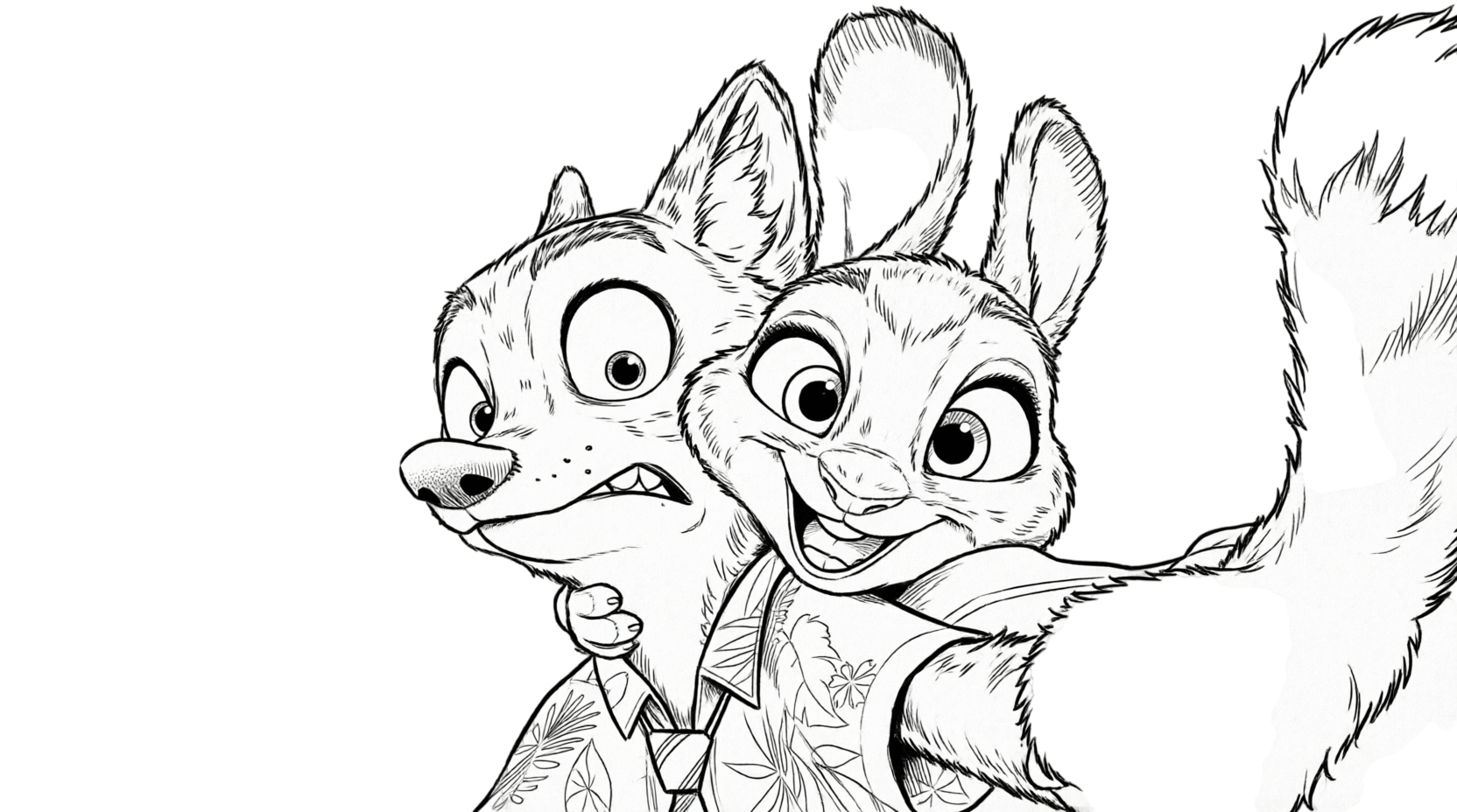 Judy und nick zoomania ausmalbild zum Ausmalen