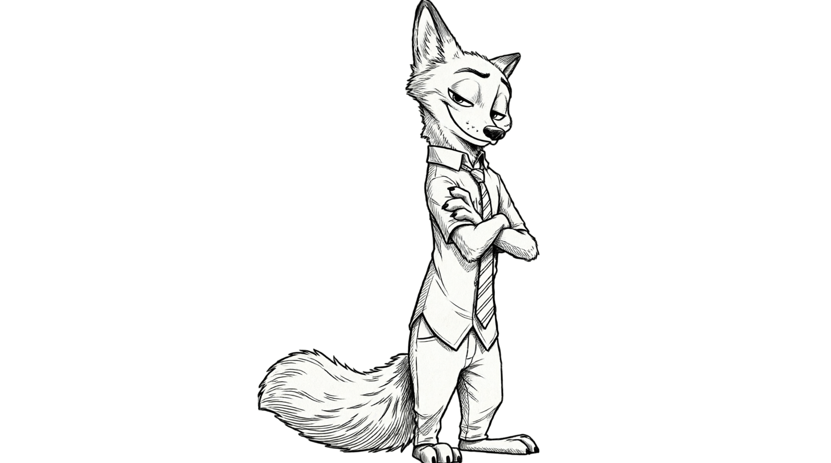 Nick wilde ausmalbild zum Ausmalen